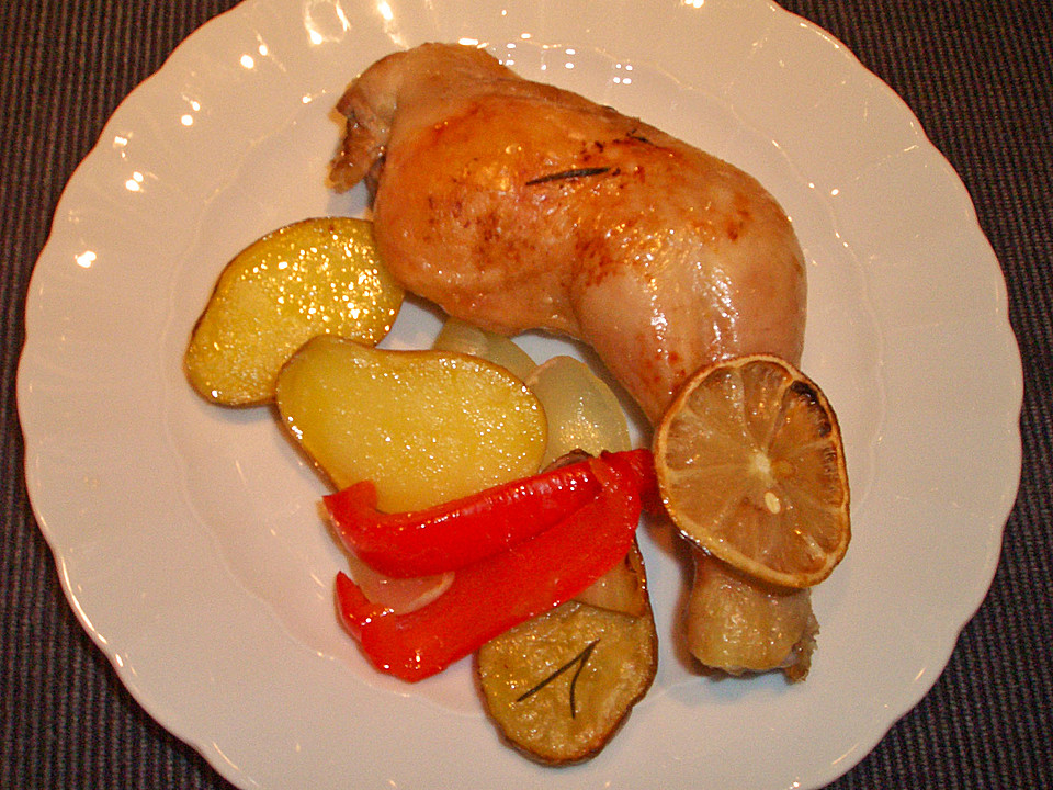 Zitronen - Hühnchen (Poulet) mit Knoblauch und Rosmarin von Zippel-2004 ...