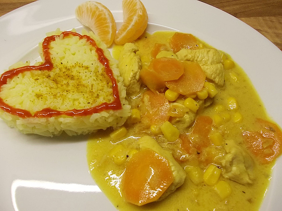 Karotten - Geflügel - Gulasch mit Mais - Reis von charlie | Chefkoch.de