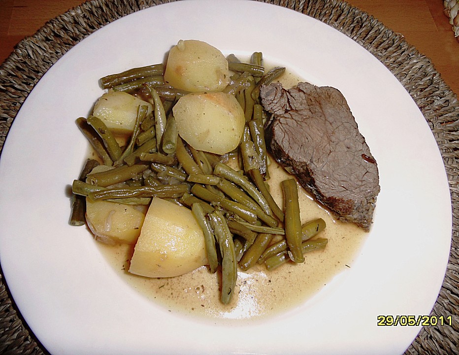 Rinderbraten mit grünen Bohnen und Kartoffeln von Kochwichtel007 ...