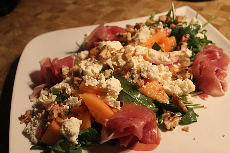 Melonen - Salat mit Rucola und Parmaschinken von kipo32 | Chefkoch.de