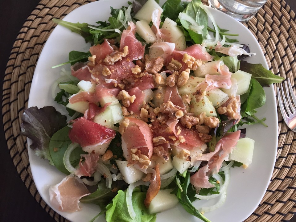 Melonen - Salat mit Rucola und Parmaschinken von kipo32 | Chefkoch.de