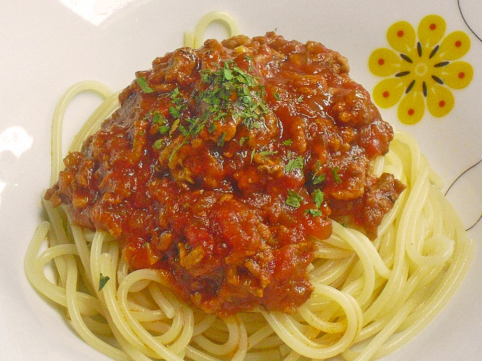 Spaghetti mit scharfer Soße Bolognese von Angymausal | Chefkoch.de