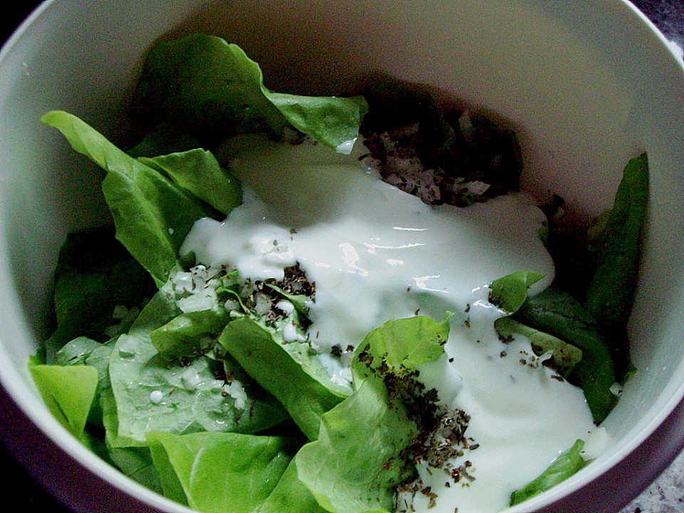 Grüner Salat mit Joghurtsoße von motte1168 | Chefkoch.de