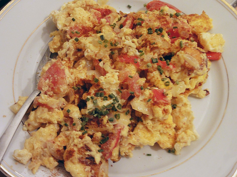 Rührei mit Tomate und Schafskäse von plumbum | Chefkoch.de