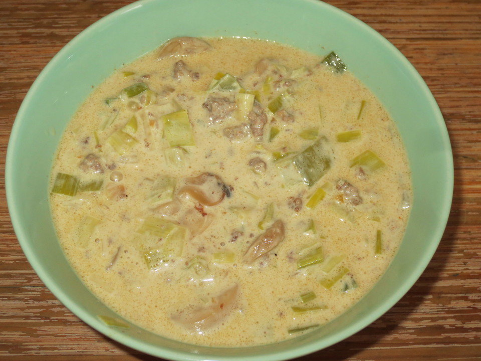 Champignon - Porree ( Lauch ) - Käse - Curry - Suppe von hermine ...