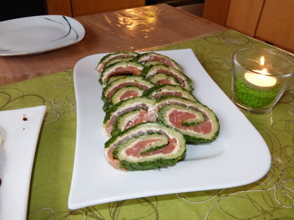 Lachsrolle mit Spinat und Frischkäse von humstein | Chefkoch.de