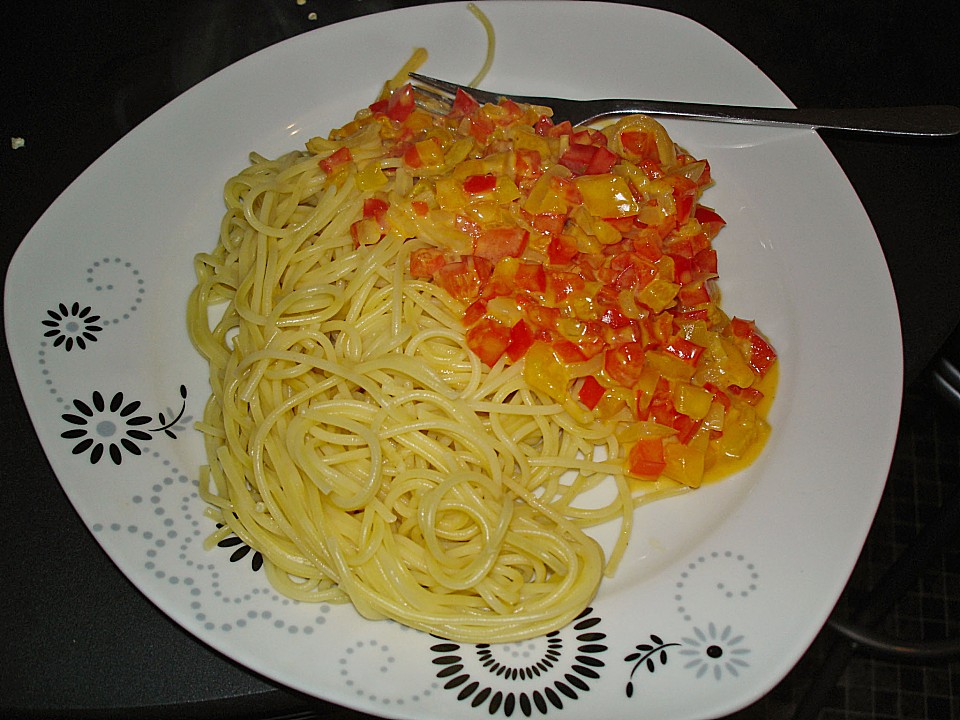 Paprika - Carbonara mit Spaghetti von kati018 | Chefkoch.de