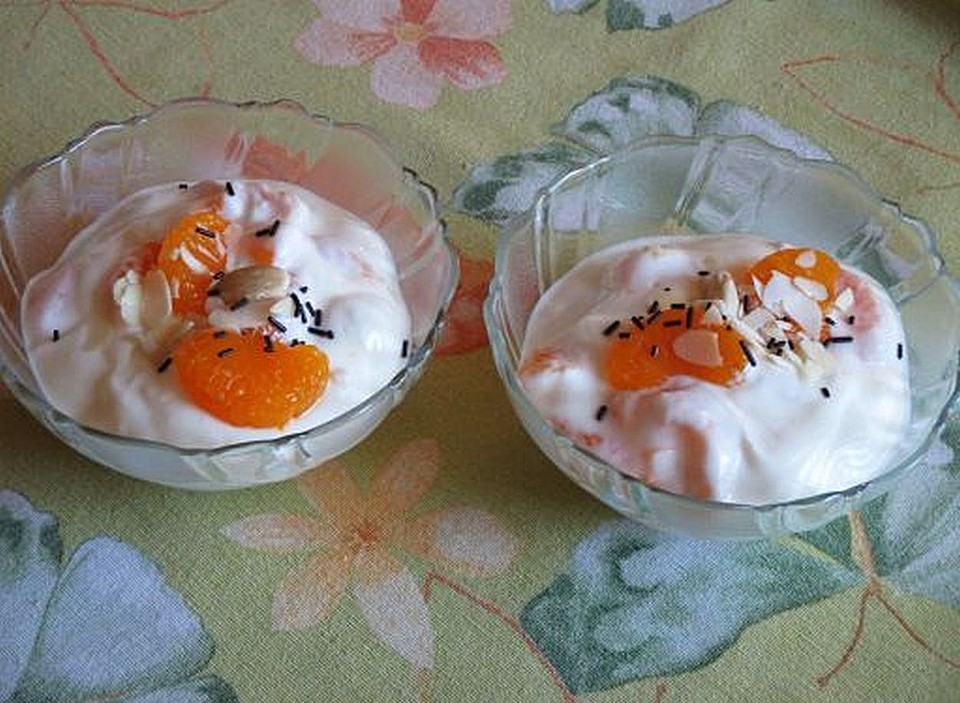 Quarkspeise mit Mandarinen und Mandeln von Dröppelminna | Chefkoch.de