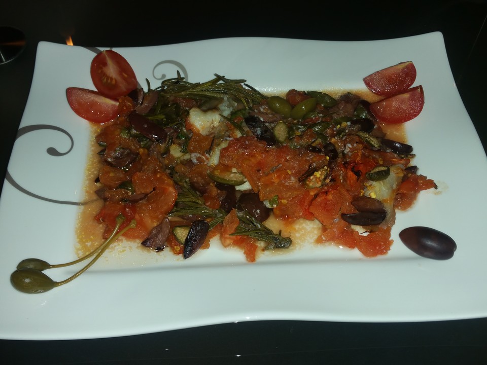 Seeteufel mit Tomaten, Kapern und Oliven von fine | Chefkoch.de