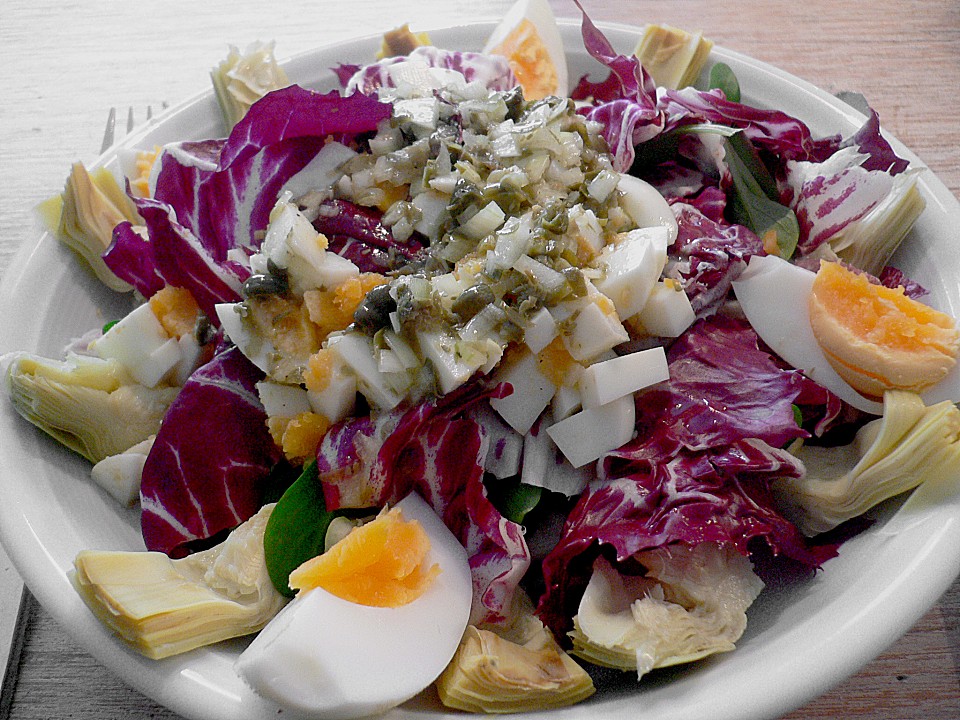 Radicchio - Artischocken - Salat mit Ei von lucy550 | Chefkoch.de