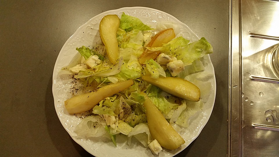 Blattsalat mit Gorgonzola und karamellisierten Birnen von GourmetKathi ...