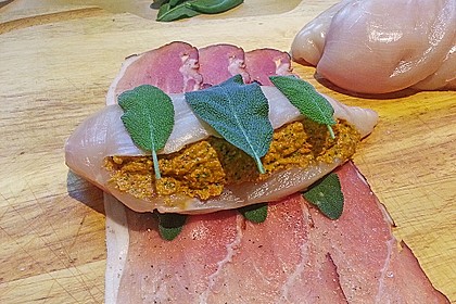 Gefüllte Hähnchenbrust im Schinkenmantel 10