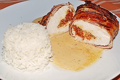 Gefüllte Hähnchenbrust im Schinkenmantel 11