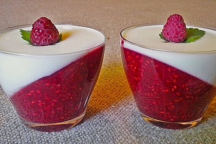Panna cotta mit Himbeer - Gelee 14