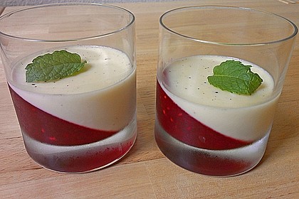 Panna cotta mit Himbeer - Gelee 10