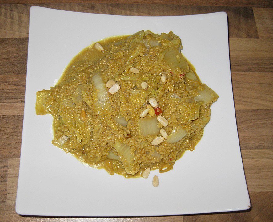 Chinakohl in Curry Kokos Sauce mit Couscous von anika2805 Chefkoch.de