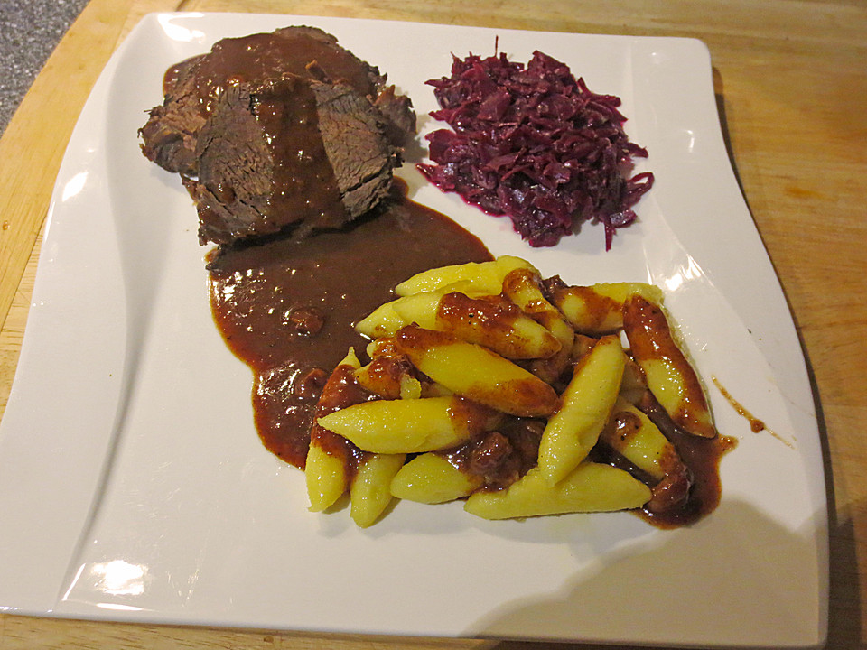 Rheinischer Sauerbraten mit Honigkuchen von whoody | Chefkoch.de