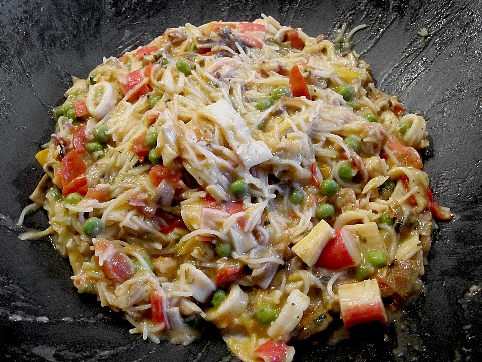 Töginger Reisnudeln mit Meeresfrüchten aus dem Wok von Herta | Chefkoch.de