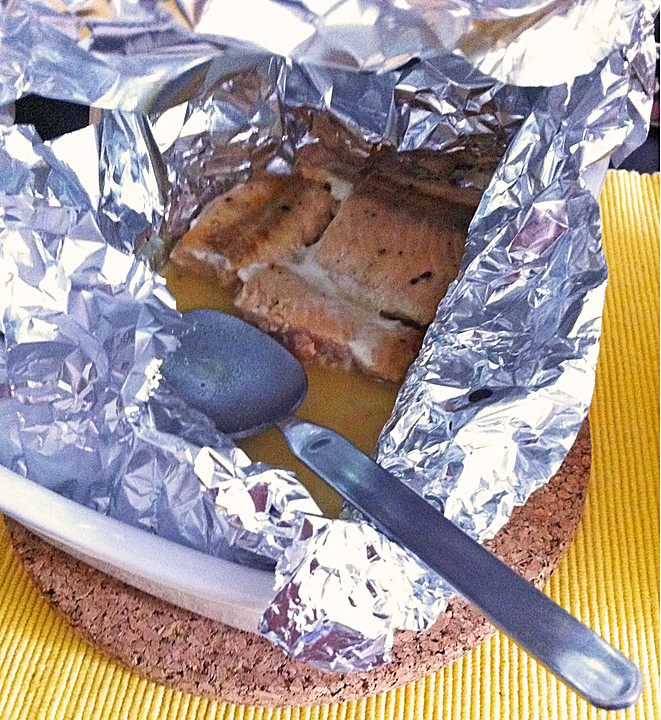 Lachs mit Honig Senf Marinade aus