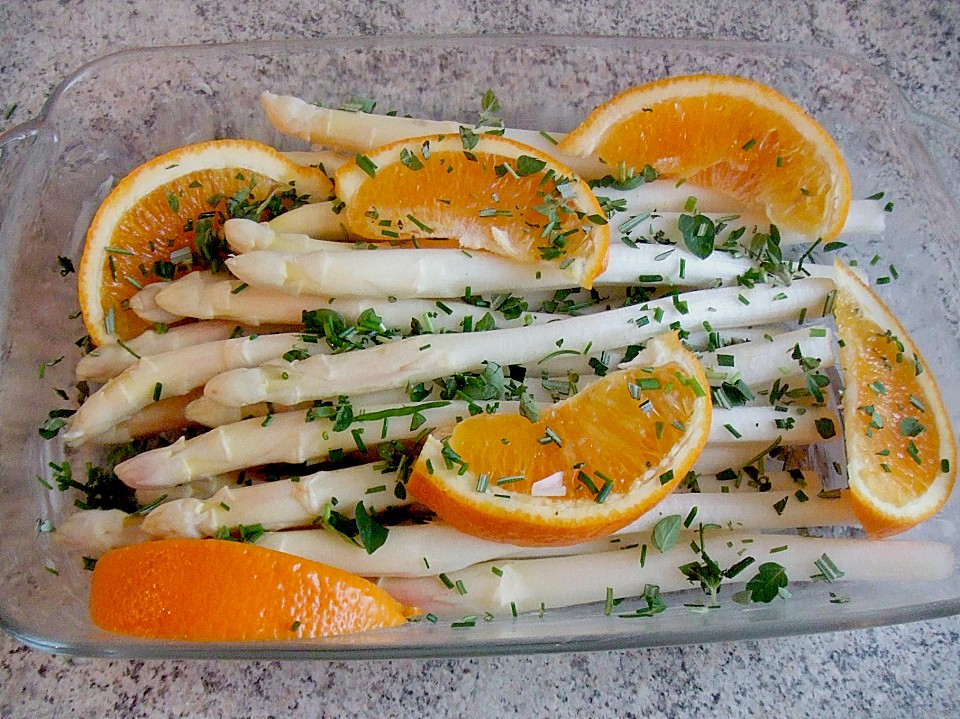 Orangen - Spargel mit frischen Kartoffeln und einer Mascarpone ...