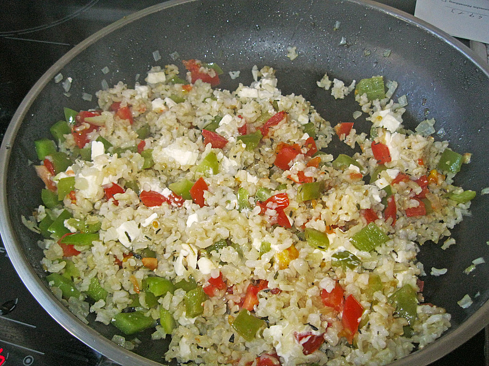 Griechische Reispfanne mit Gemüse und Schafskäse von frisby68 | Chefkoch.de