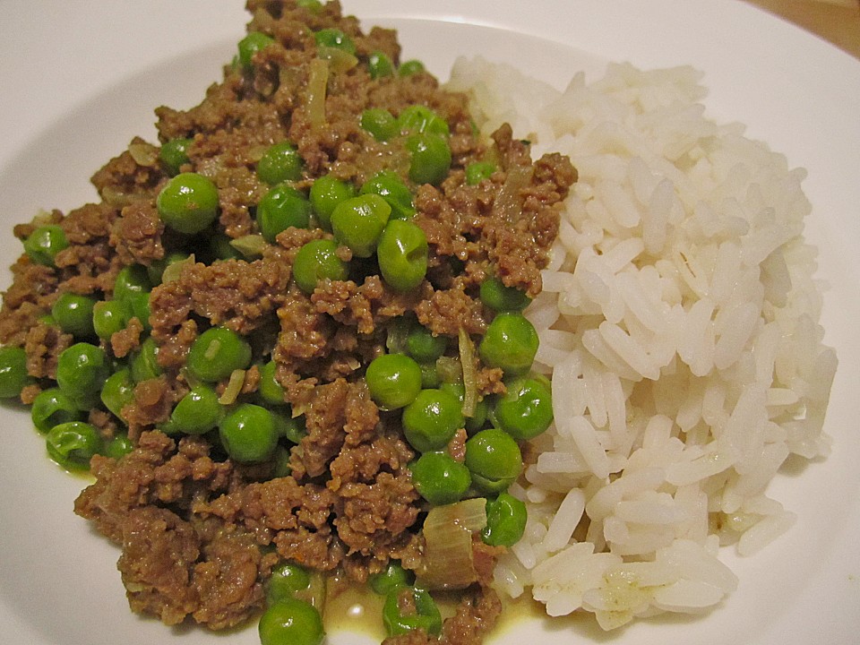 Gehacktes Rindfleisch mit Erbsen und Curry von Tryumph800 | Chefkoch.de