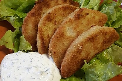 Kohlrabi paniert/gebacken mit Kräutersauce 11