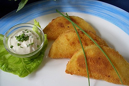 Kohlrabi paniert/gebacken mit Kräutersauce 2