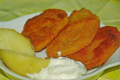 Kohlrabi paniert/gebacken mit Kräutersauce 5