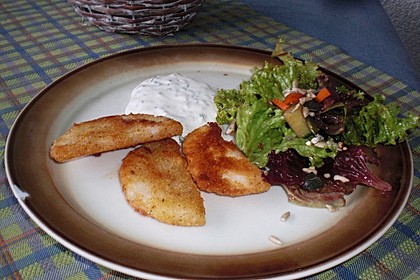 Kohlrabi paniert/gebacken mit Kräutersauce 3