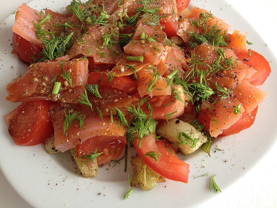 Marinierter Fenchel mit Räucherlachs und Kirschtomaten von renimo ...