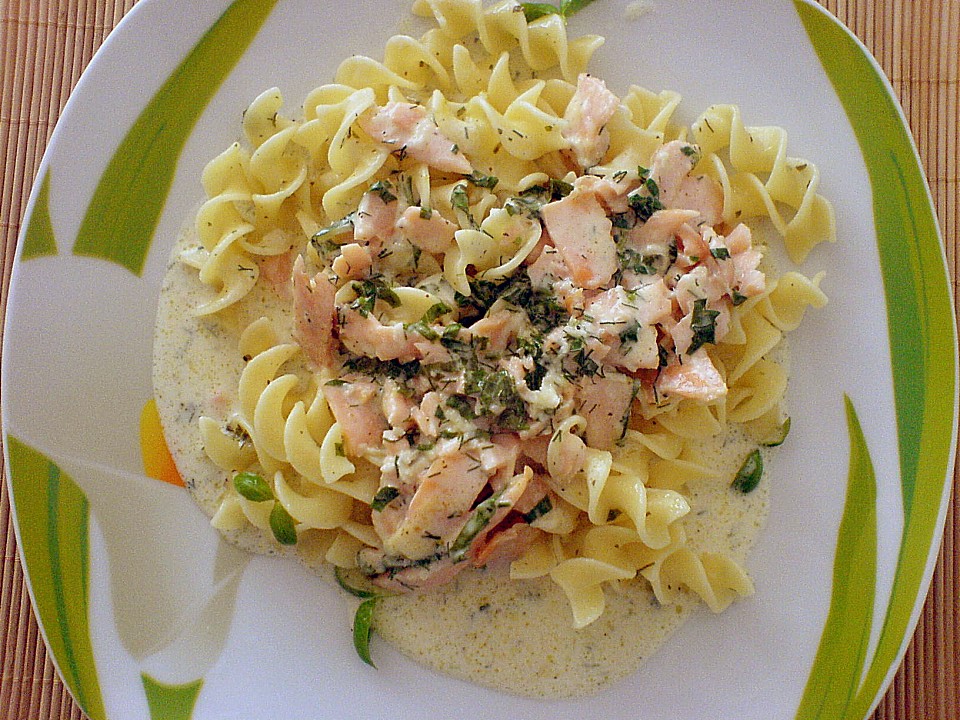 Schnelle Pasta mit fettarmer Räucherlachssauce von mareikaeferchen ...