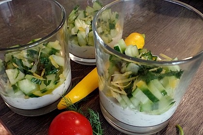 Gurken - Minze - Salat mit Mascarponecreme 3
