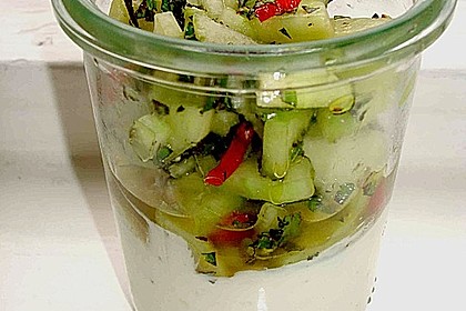 Gurken - Minze - Salat mit Mascarponecreme