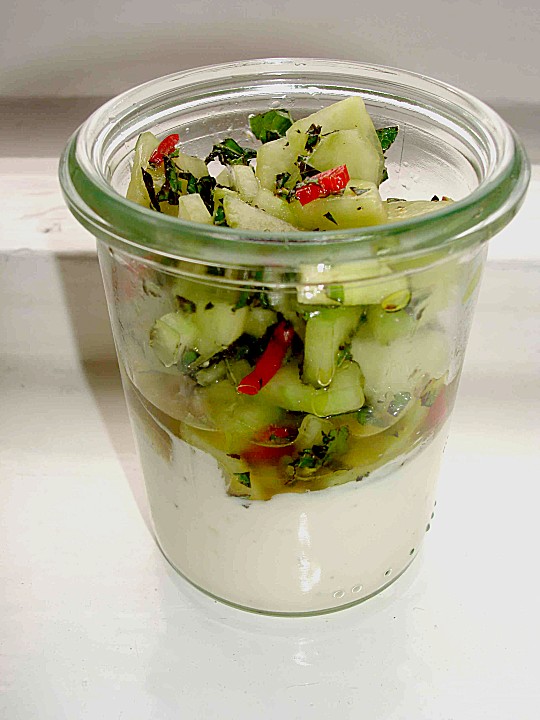 Gurken - Minze - Salat mit Mascarponecreme von bushcook | Chefkoch.de