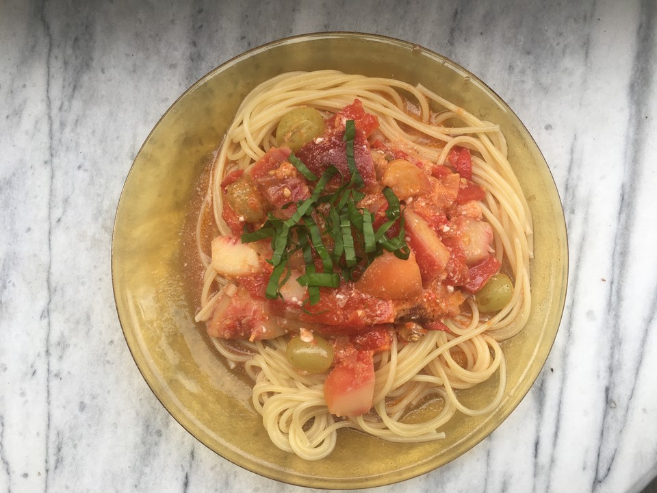 Spaghetti mit Pfirsich - Ingwer Sauce von Wiebke20 | Chefkoch.de