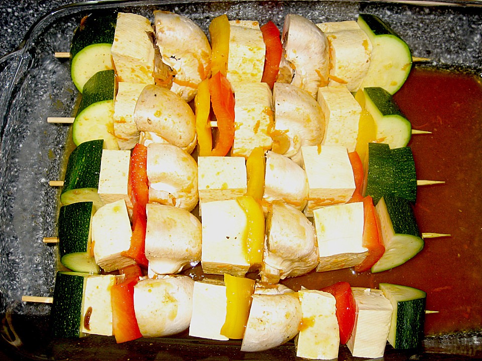 Gemüse - Tofu - Spießchen für den Grill von Sandy2509 | Chefkoch.de