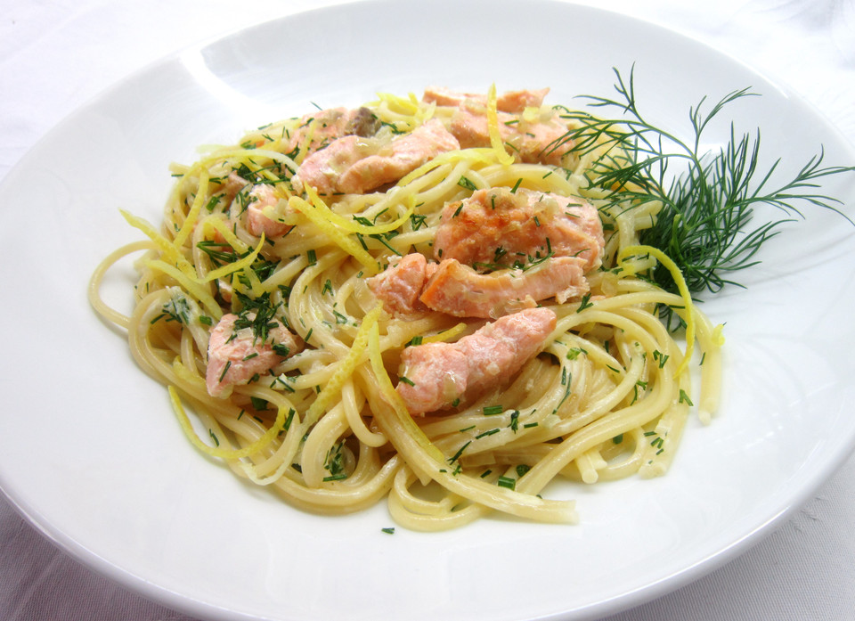 Spaghetti Mit Lachs Und Zitronenso E Von Mcmoe Chefkoch De