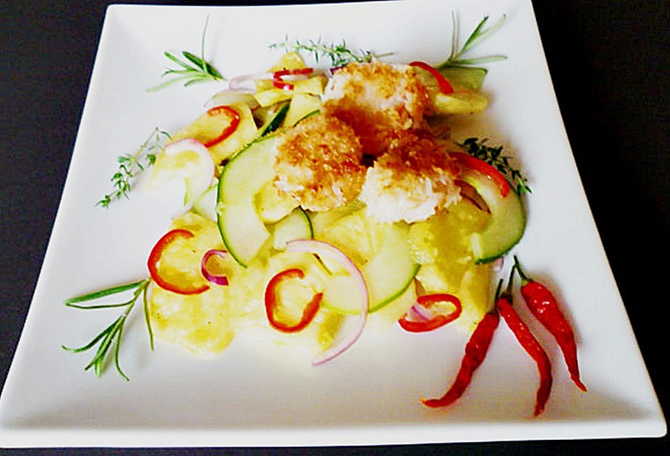 Scharfer Ananas - Gurken - Salat mit Kokos - Garnelen von ars_vivendi ...