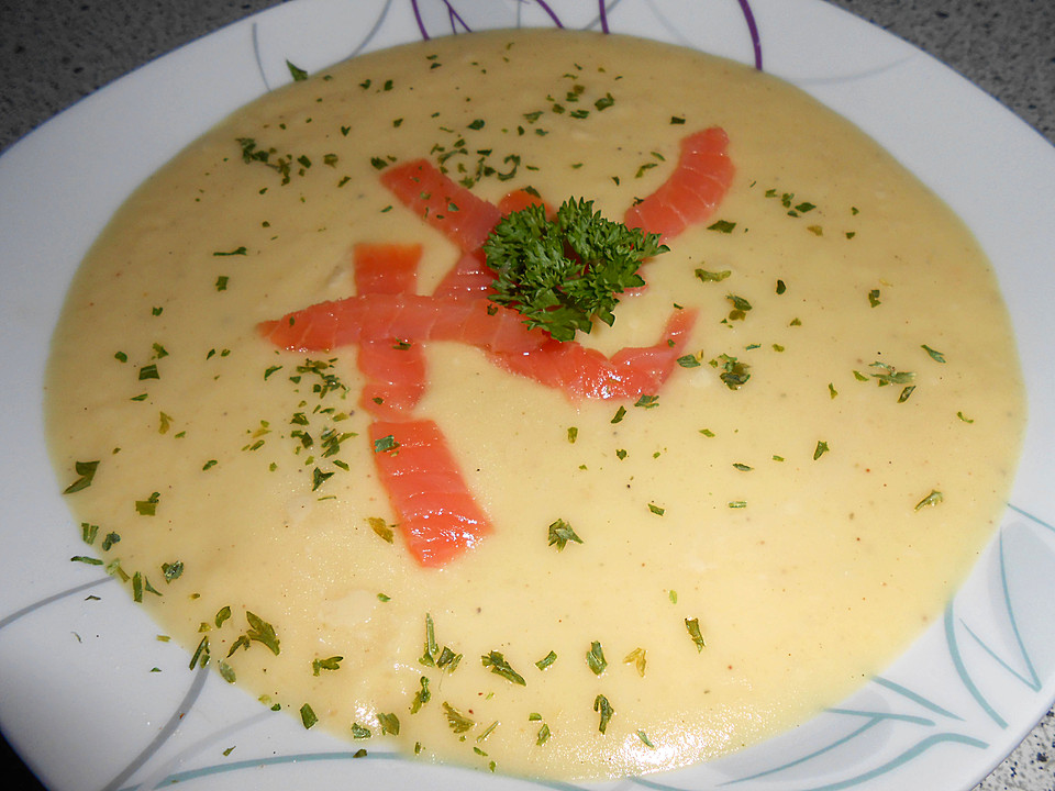 Kartoffelcremesuppe mit Räucherlachs von Dubsfisch | Chefkoch.de
