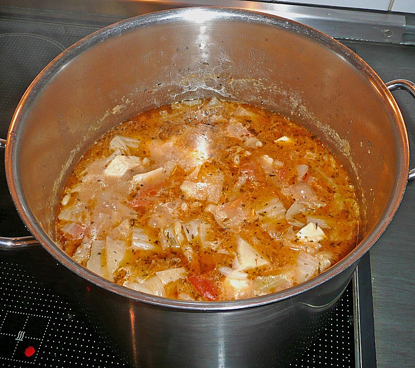 Hühner - Kokos - Suppe mit Wirsing, Tomaten, Salbei und Safran von ...