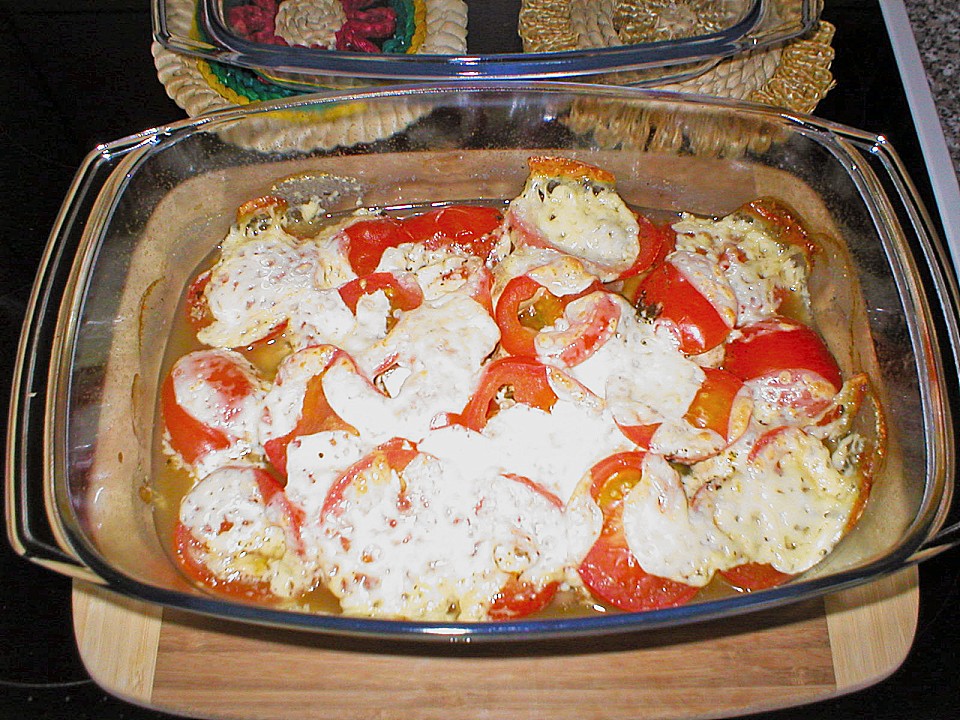 Überbackene Hähnchenfiletsteaks mit Tomate und Champignons von ...