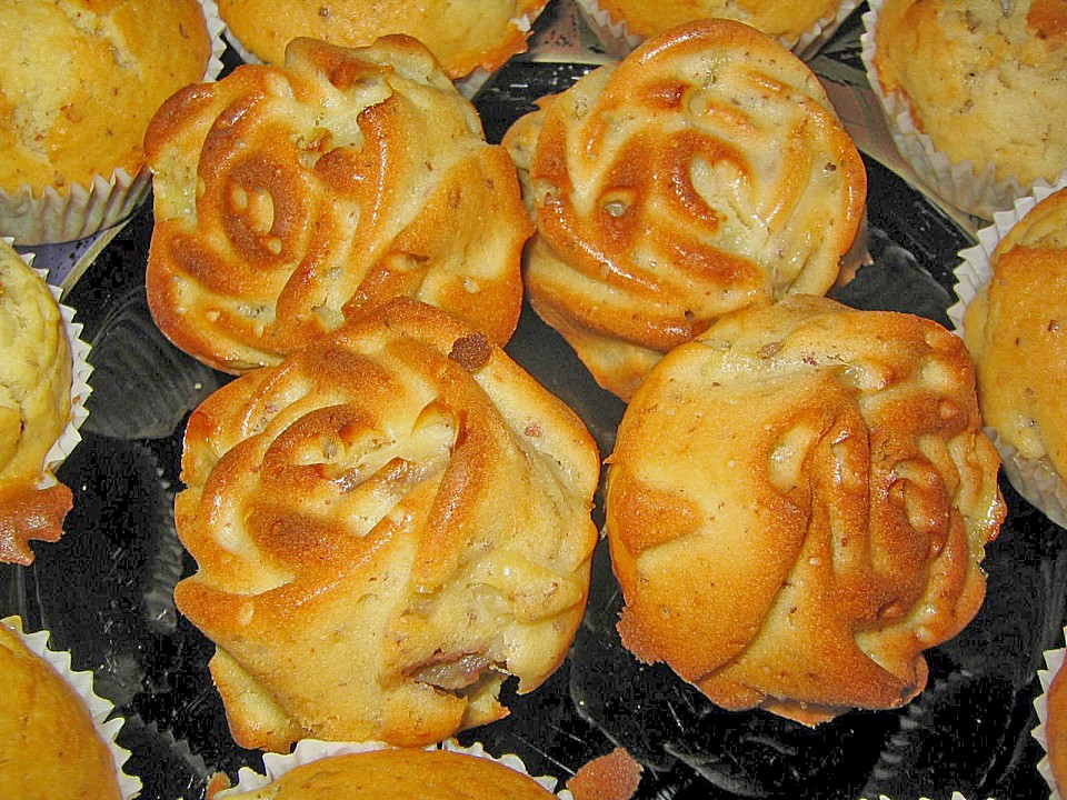 Pfirsich - Mandel - Muffins mit Zimtglasur von LadyLily | Chefkoch.de