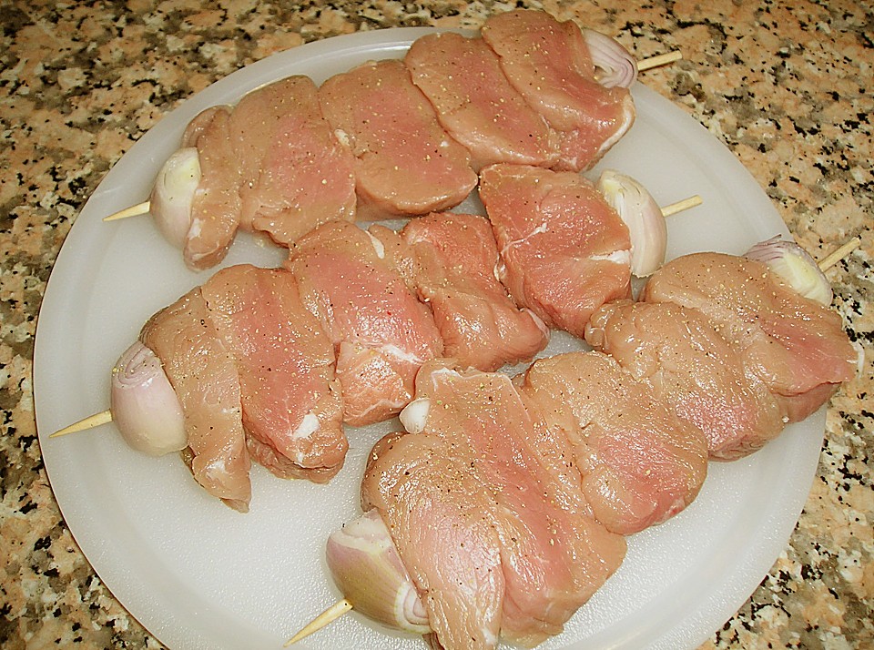 Würzige Schweinefiletspieße mit Honigsauce von Wüstensohn | Chefkoch.de