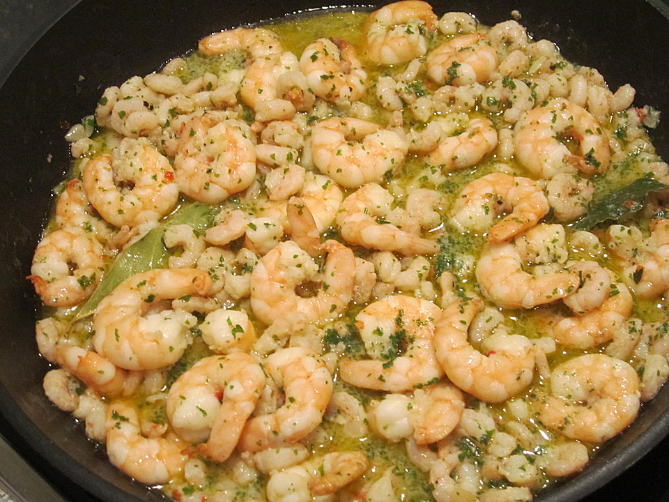 Shrimps in Knoblauchsauce