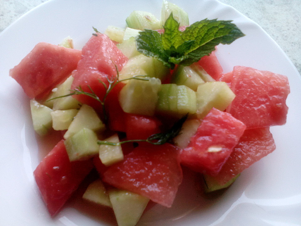 Sommerlicher Wassermelonen - Gurken - Salat von steffik1985 | Chefkoch.de