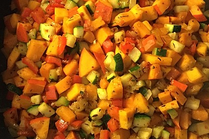 Vegetarischer Nudelauflauf mit Kürbis 11