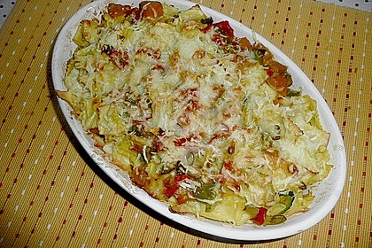 Vegetarischer Nudelauflauf mit Kürbis 5