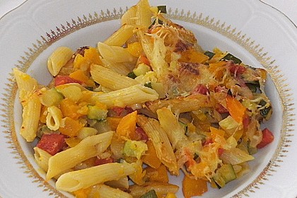 Vegetarischer Nudelauflauf mit Kürbis 3