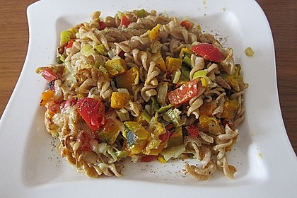 Vegetarischer Nudelauflauf mit Kürbis 20